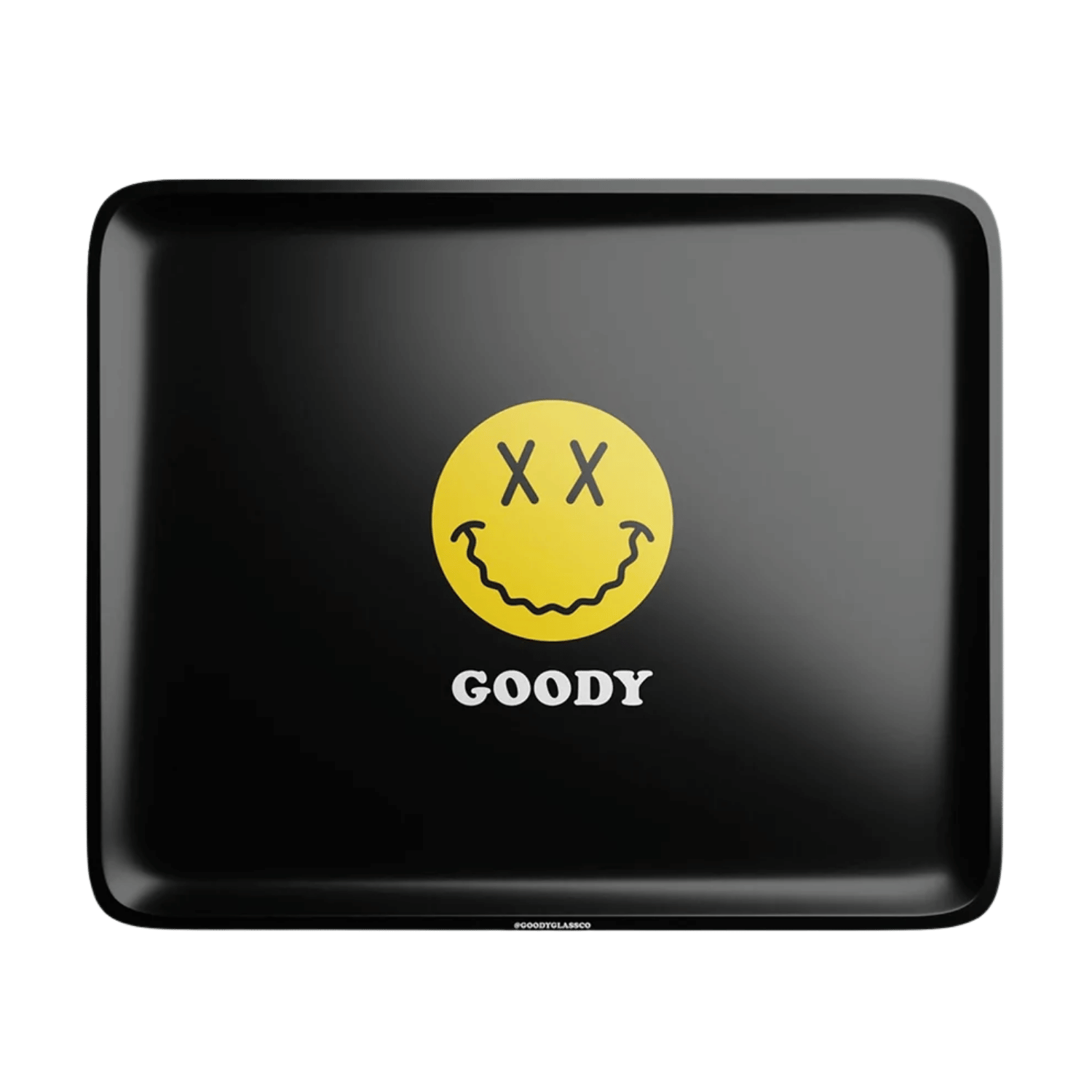 Black Big Face Rolling Tray Goody Glass