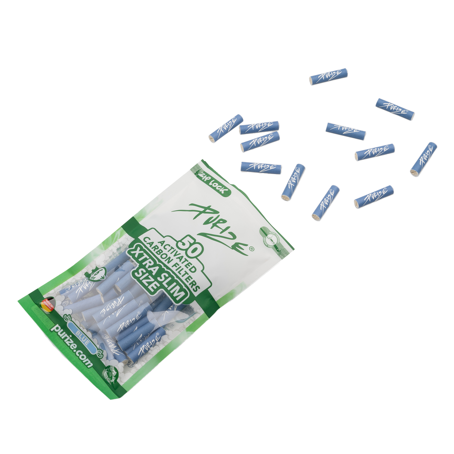PURIZE XTRA Slim Size Filter – Aktivkohlefilter 50 Stück